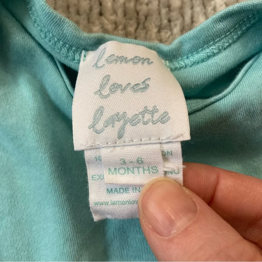 Lemon Loves Layette Rainbow‎ Ruffle Romper 3-6M Pima Cotton Baby Girl